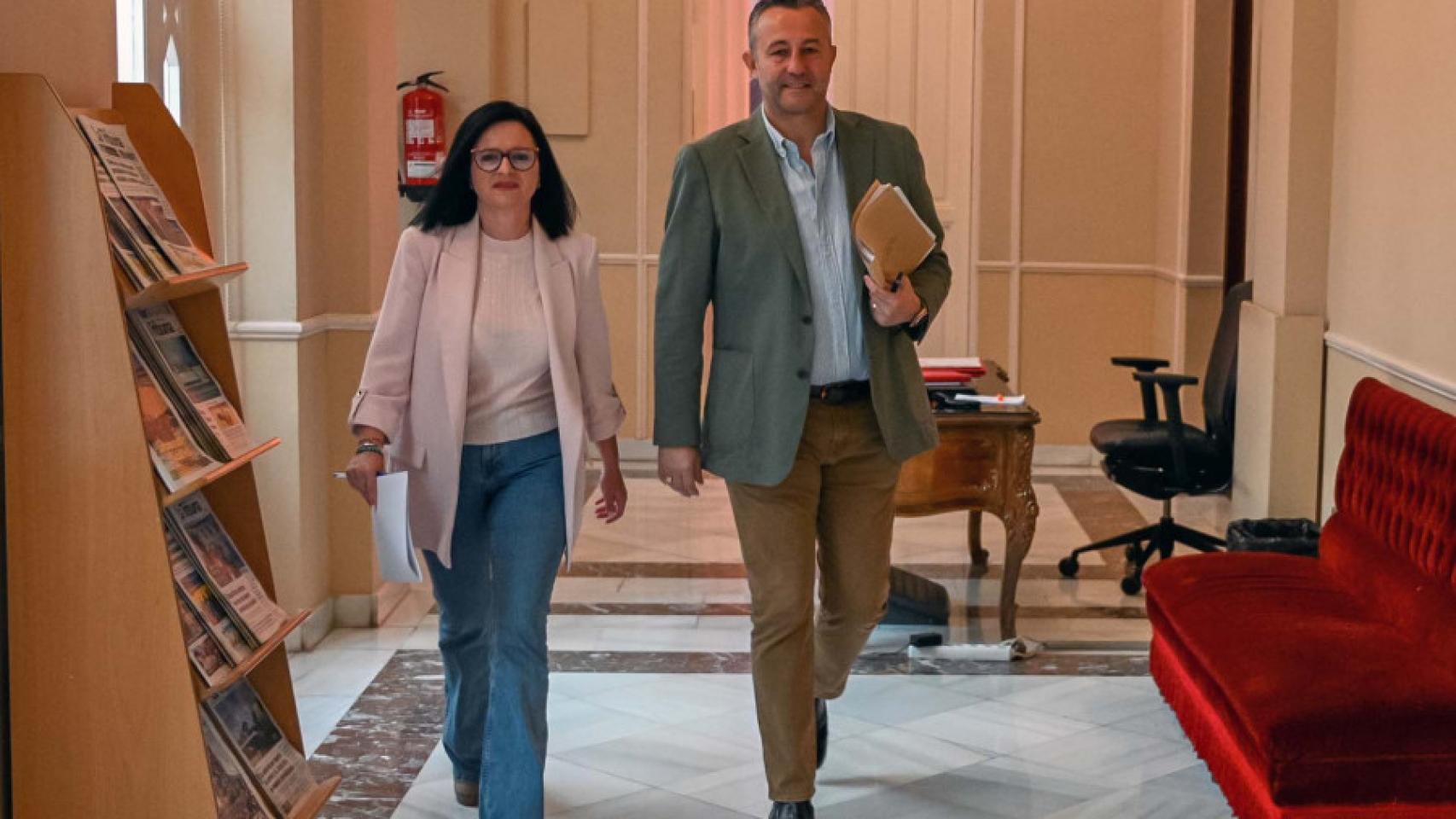 Rocío Zarco y Adrián Fernández, portavoz y vicepresidente cuarto de la Diputación de Ciudad Real.