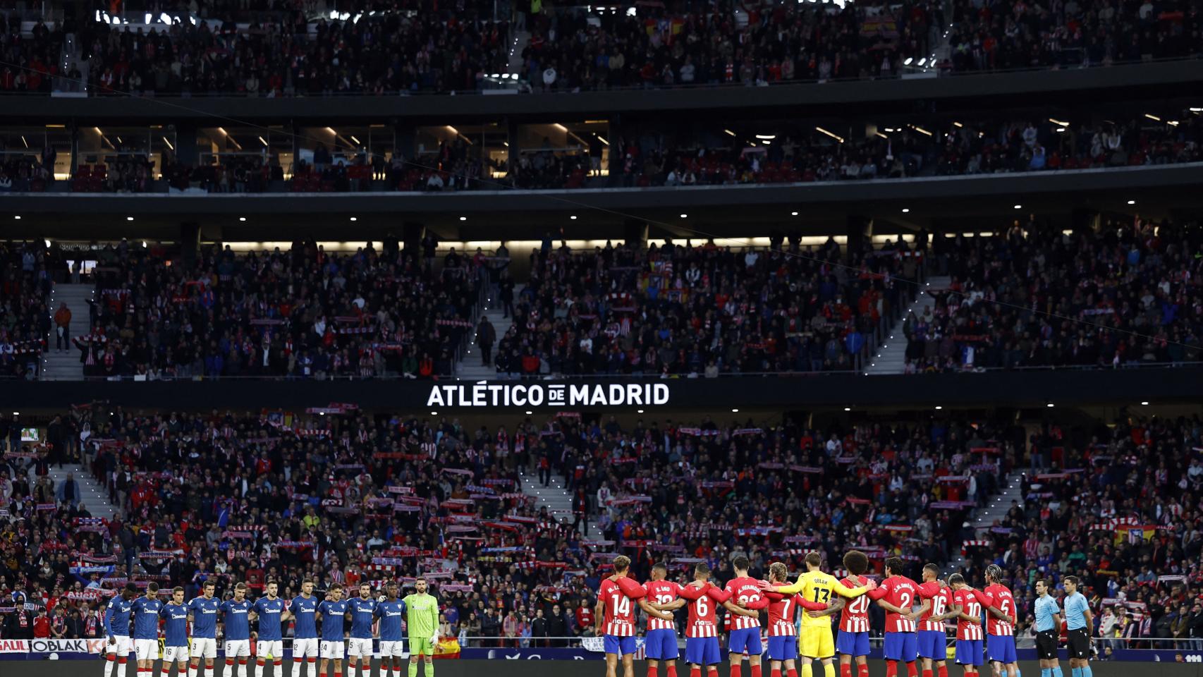 Imagen de la grada del Metropolitano durante la disputa del Atlético - Athletic.