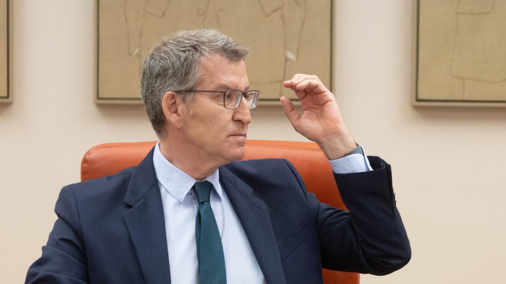 El líder del PP, Alberto Núñez Feijóo, este martes en el Congreso de los Diputados.