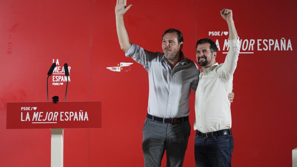 Óscar Puente y Luis Tudanca, en un acto de partido