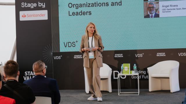 Patricia Pastor, presidenta de VDS, durante una intervención en la edición de 2023 en la Ciudad de las Artes y las Ciencias de Valencia.