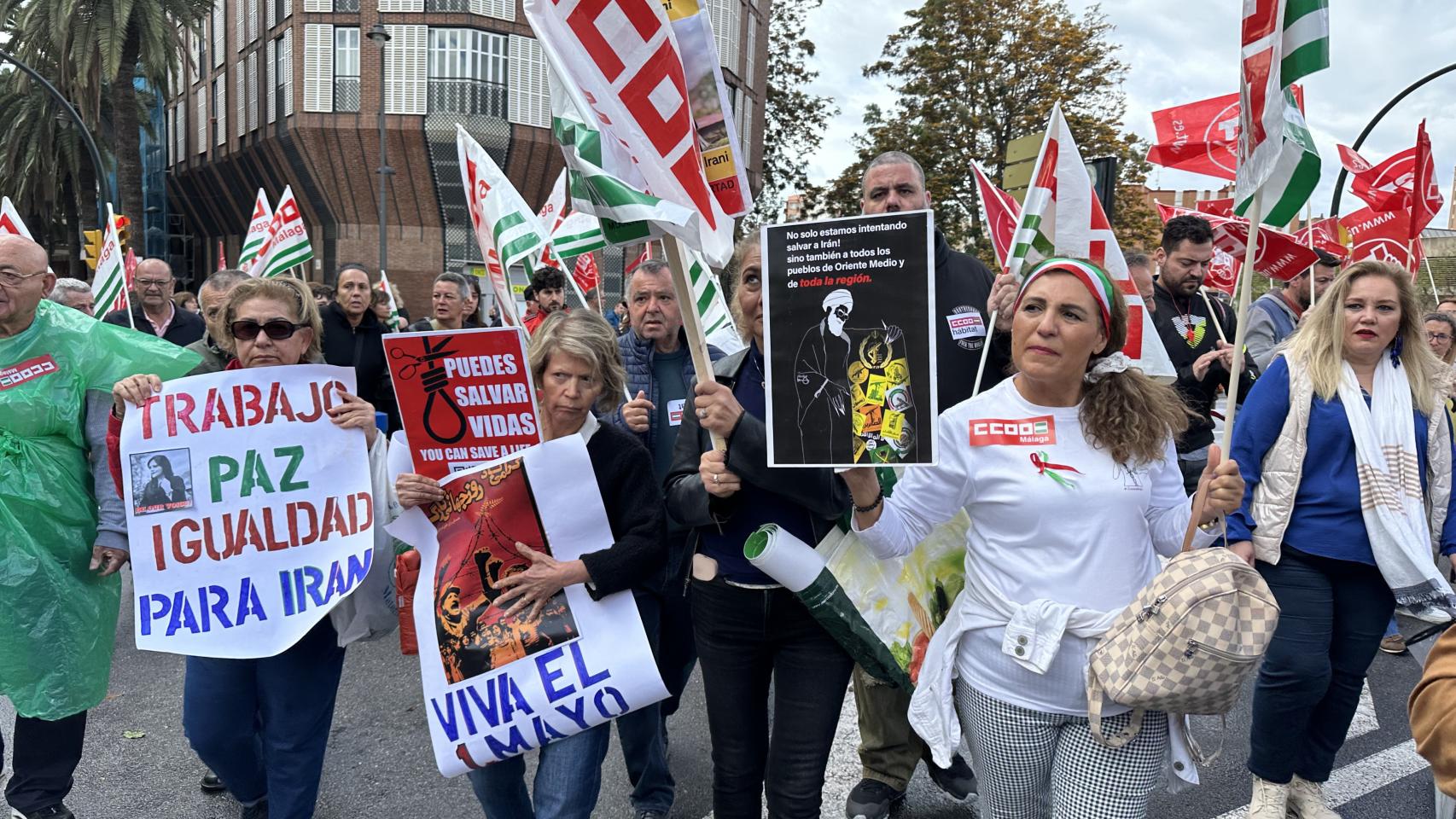 Fotogalería | La movilización de los trabajadores en el Primero de Mayo recorre las calles de Málaga capital