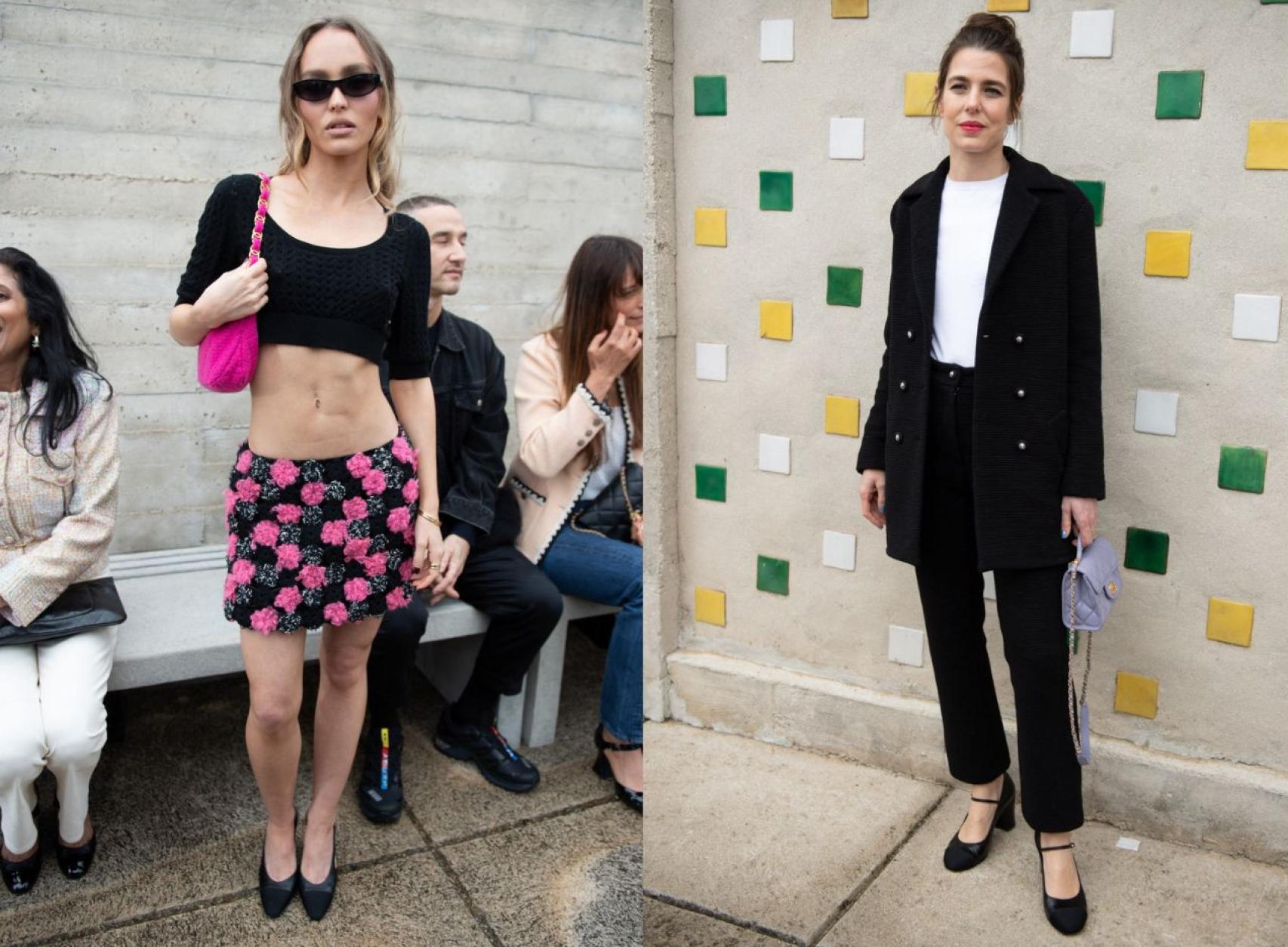 De izquierda a derecha, la actriz Lily-Rose Depp y Carlota Casiraghi.