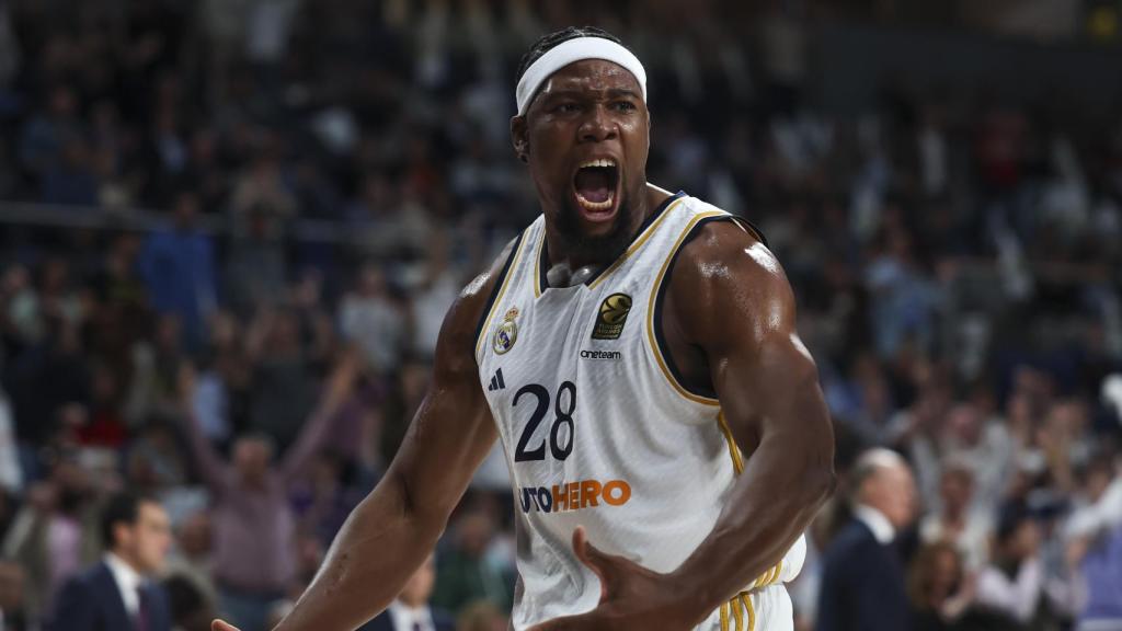 Yabusele celebra una victoria frente a Baskonia.