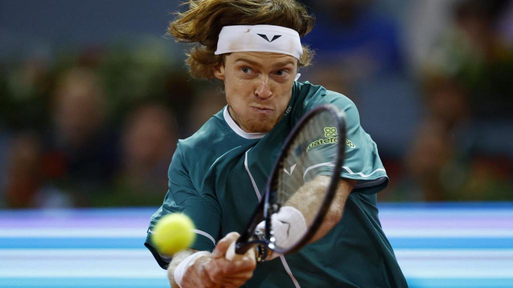 Rublev, durante su partido frente a Alcaraz.