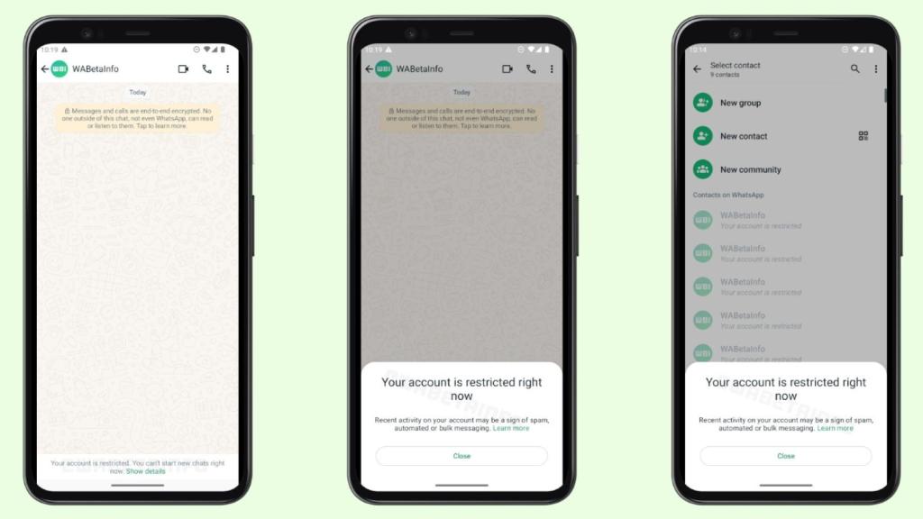 Cuenta restringida de WhatsApp