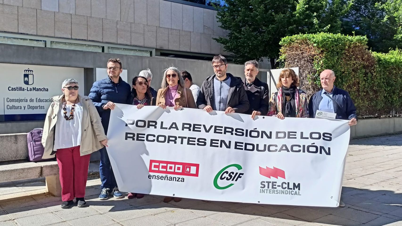 Rueda de prensa de STE, CCOO y CSIF.