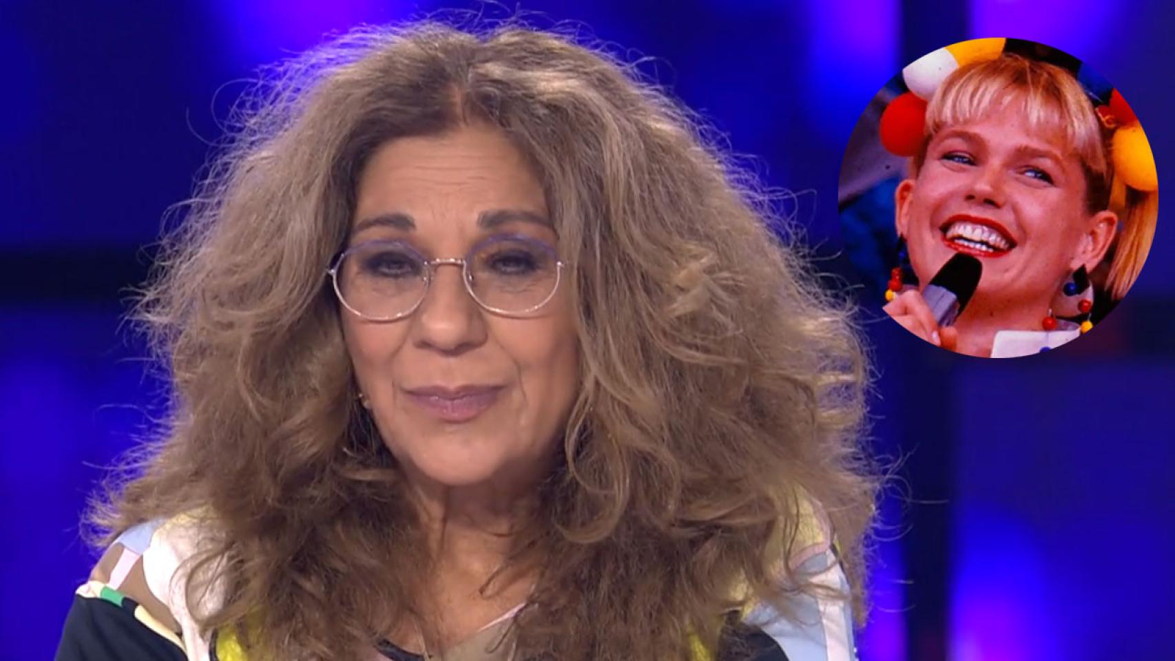 Lolita Flores en ‘Tu cara me suena’, en un montaje junto a una foto de Xuxa.