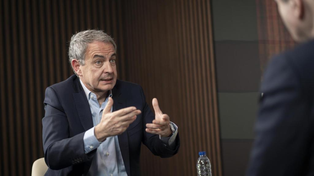 José Luis Rodríguez Zapatero, en la sede de EL ESPAÑOL durante la entrevista con Pedro J. Ramírez.