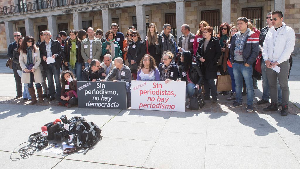 Concentración de periodistas en Zamora con motivo del Día Mundial de la Libertad de Prensa hace unos años