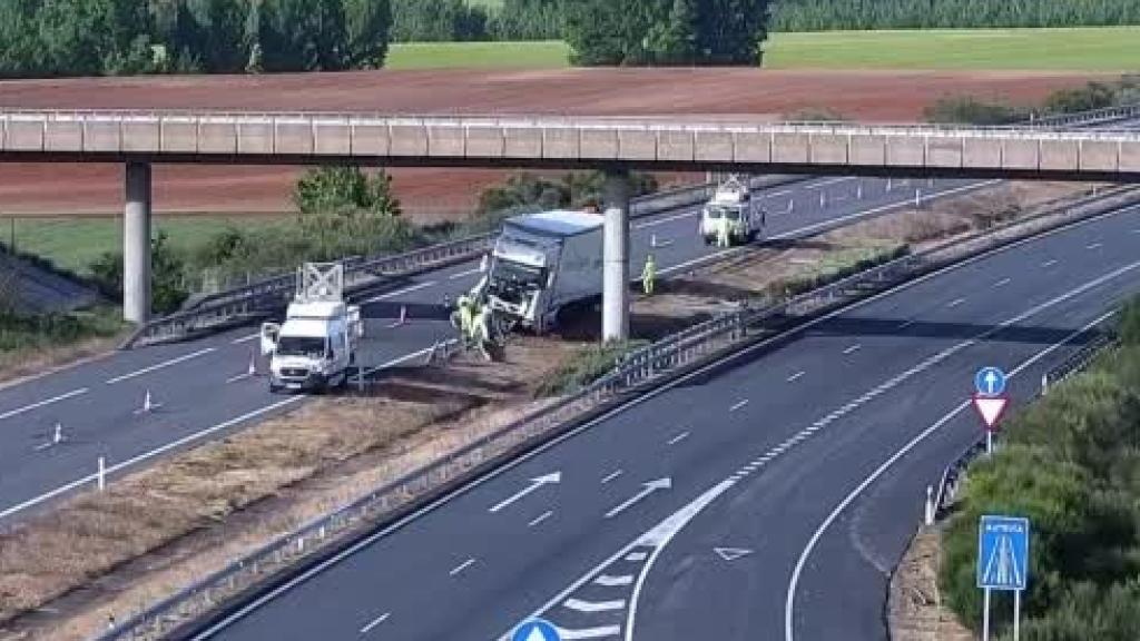 Accidente de un camión en la A-62