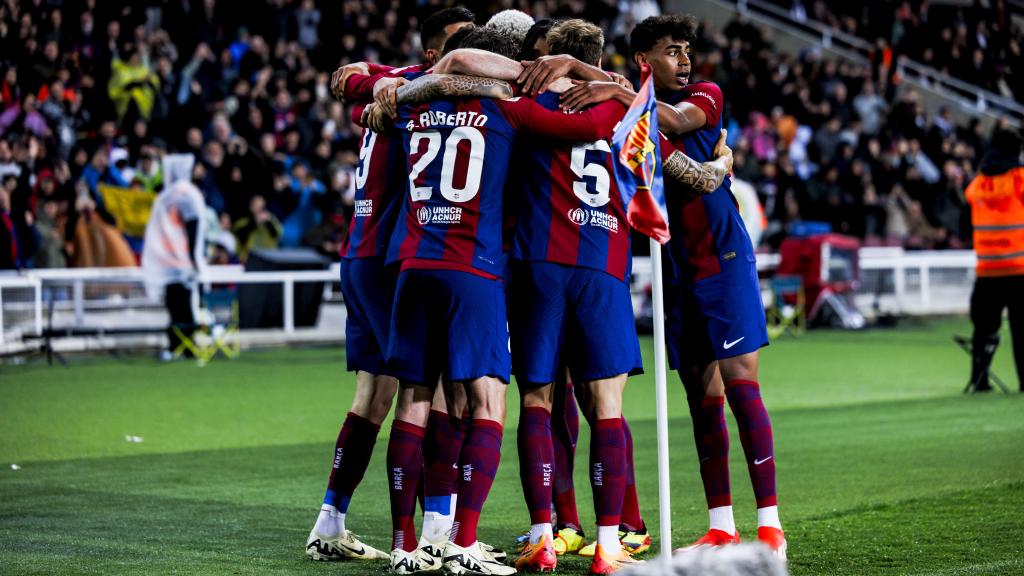 Celebración de gol del equipo blaugrana