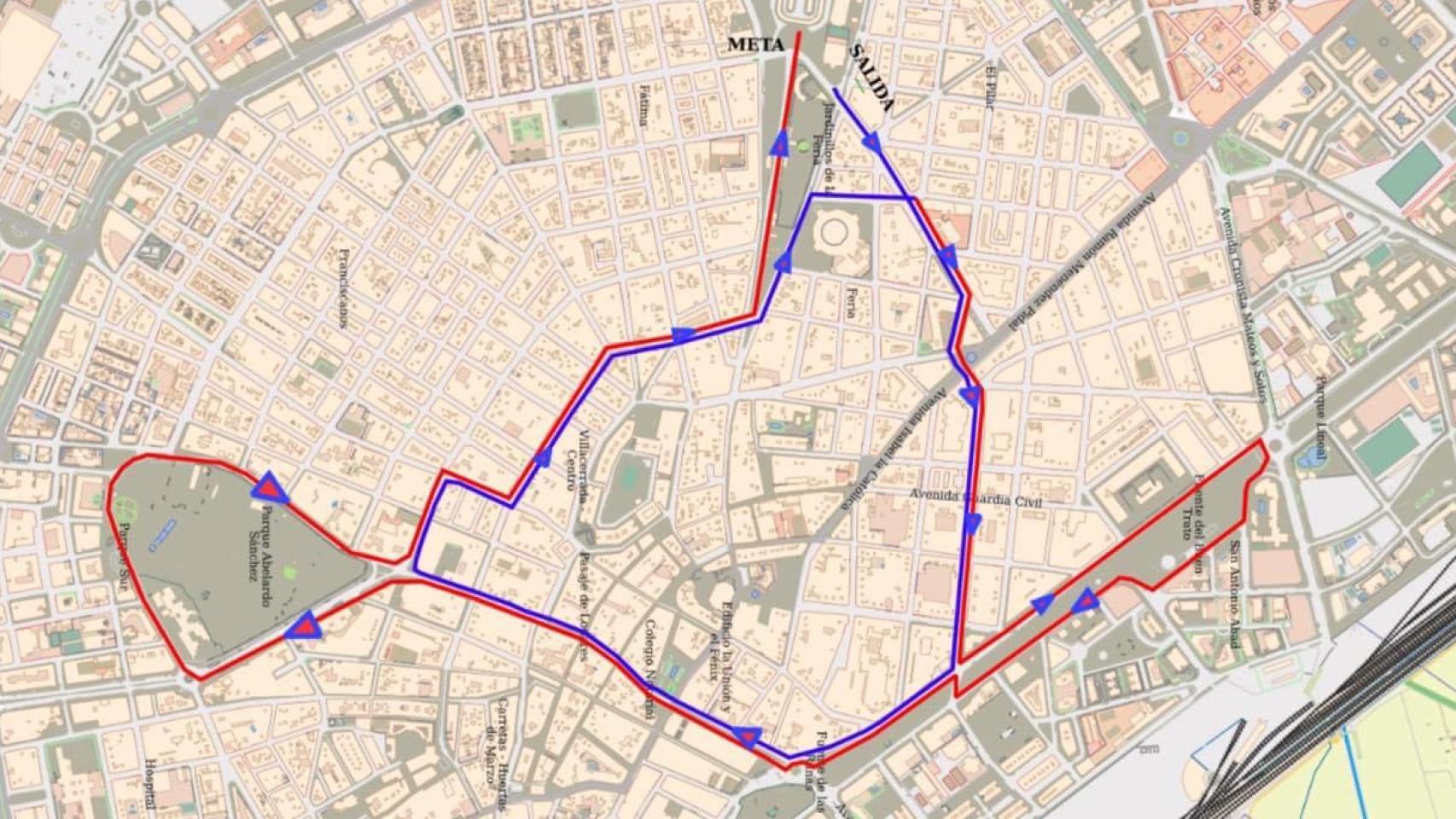 Recorrido de la carrera. Foto: Ayuntamiento de Albacete.