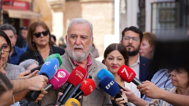 Antonio Rodrigo Torrijos, este viernes en Sevilla en la presentación de la candidatura de Sira Rego.