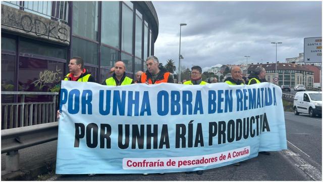 Protesta de los mariscadores de O Burgo este viernes