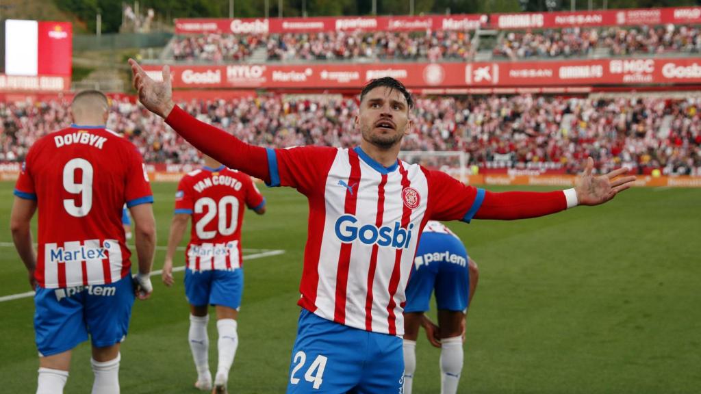 Portu celebra su segundo gol frente al Barça.