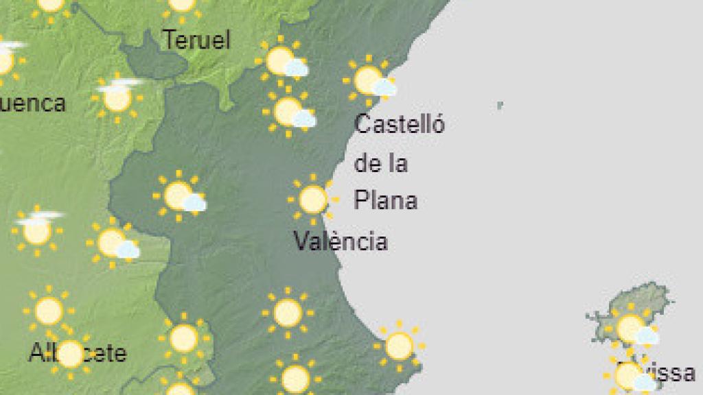 Sábado caluroso en Alicante con máximas que podrán alcanzar los 28 grados en el sur de la provincia