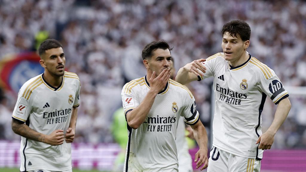 Brahim celebra su gol frente al Cádiz.