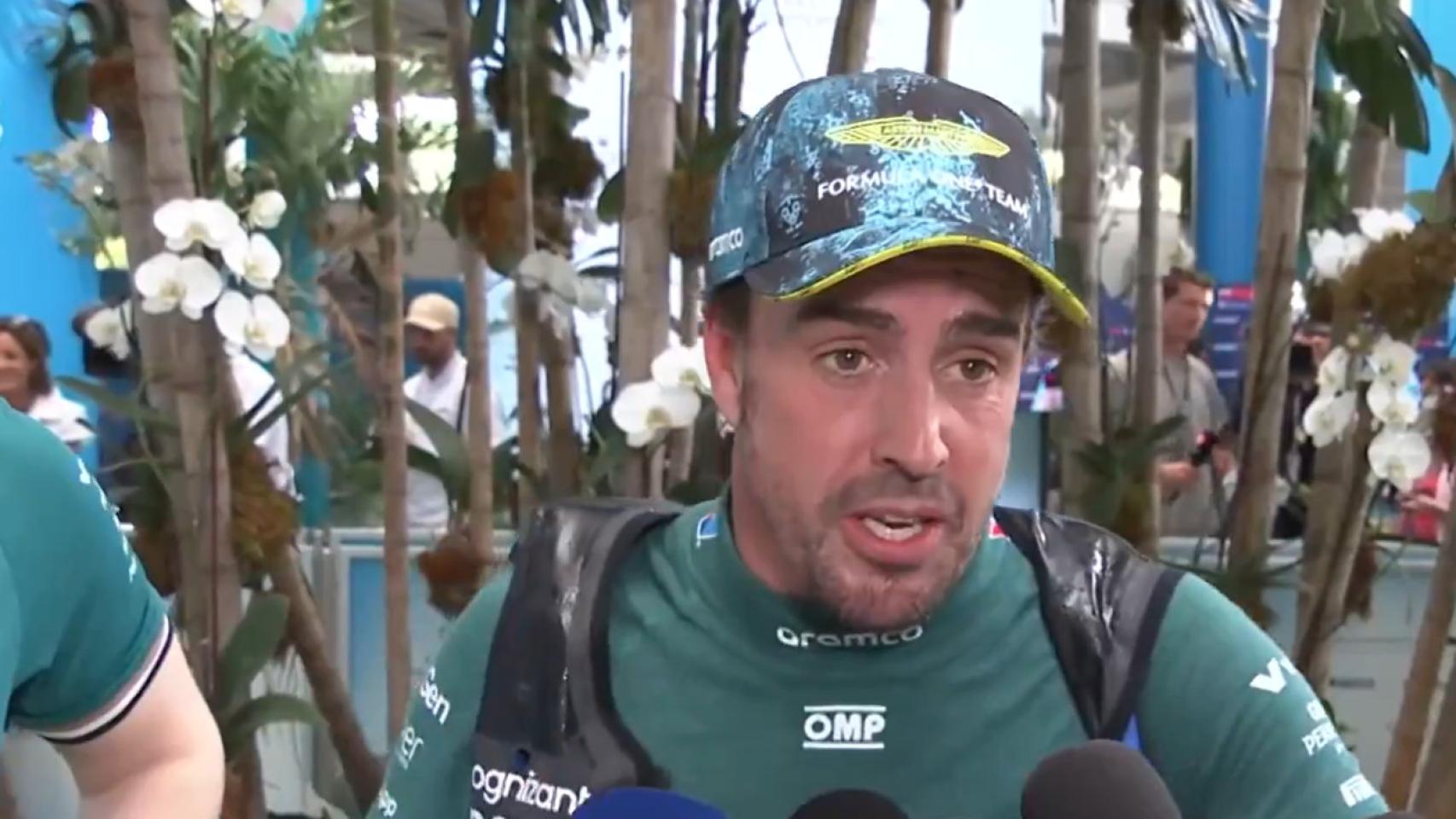 Fernando Alonso, tras la carrera.