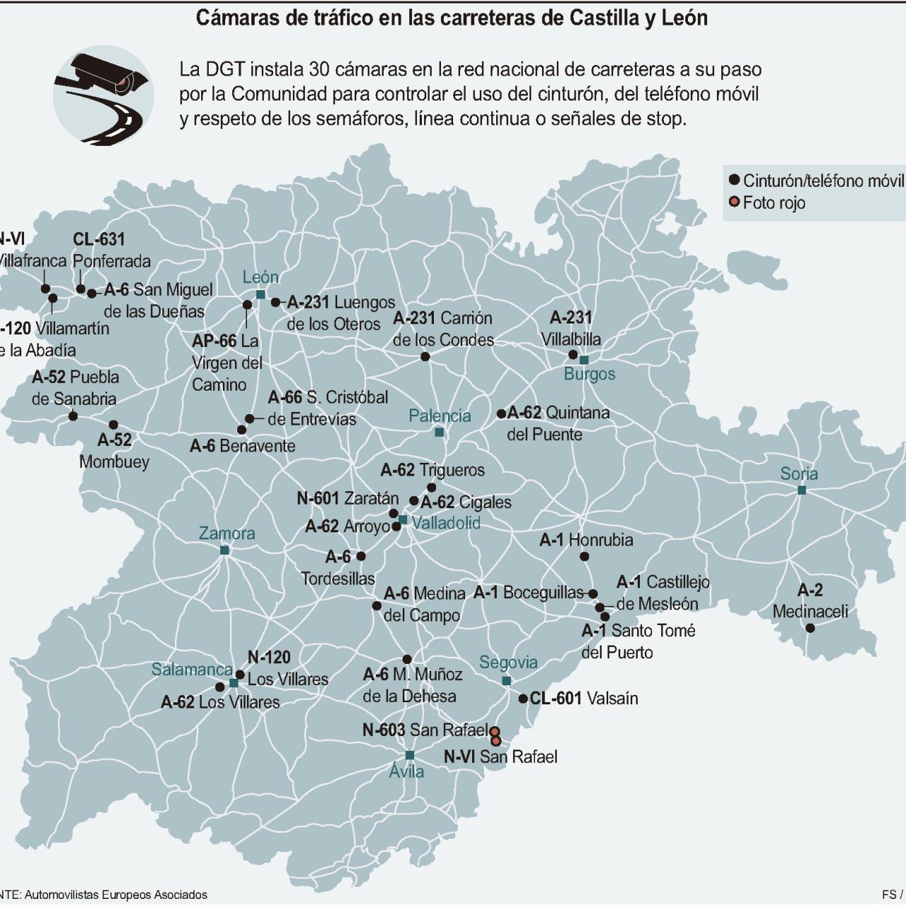 Mapa de las cámaras de la DGT