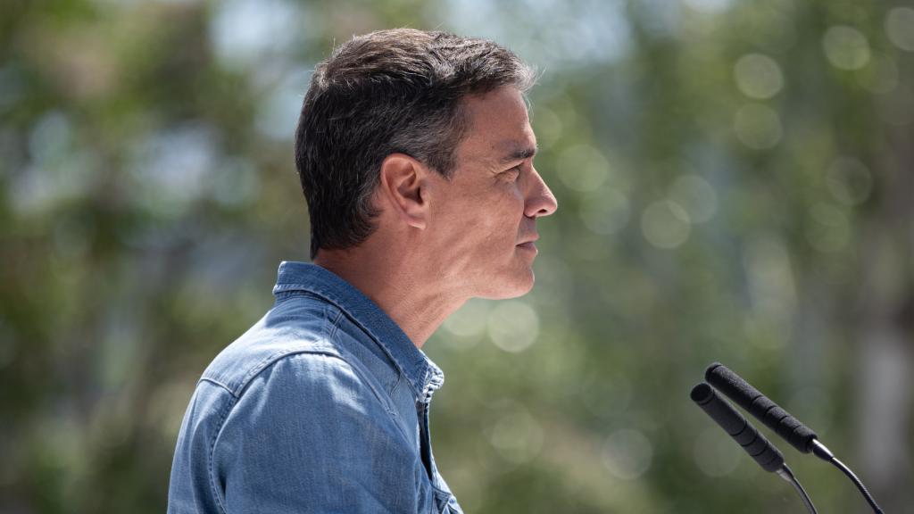 El presidente del Gobierno, Pedro Sánchez, este fin de semana en un mitin en Cataluña.