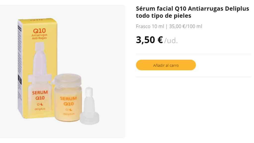 Sérum facial Q10 Antiarrugas Deliplus.