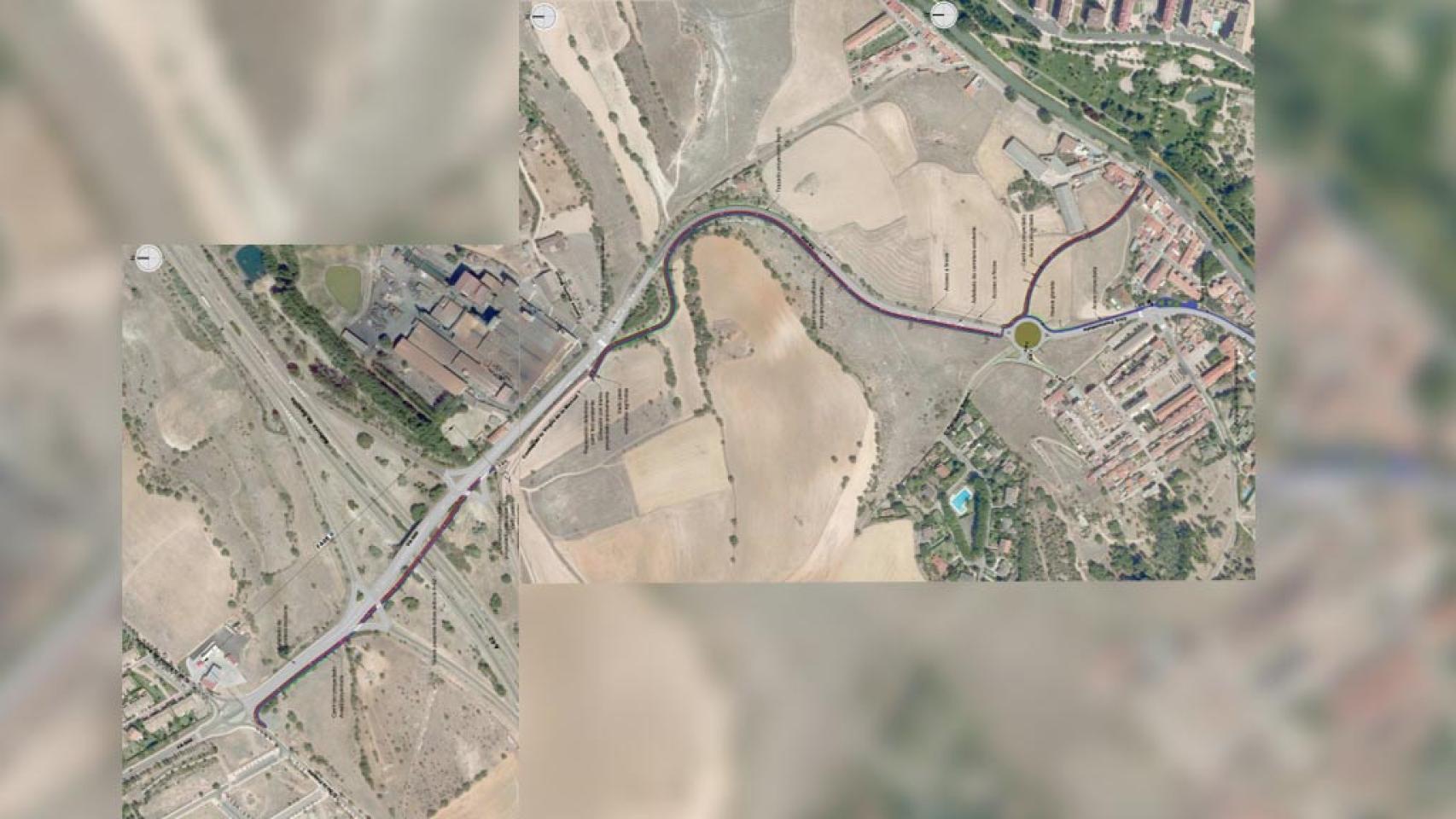 Imagen del proyecto del carril bici y la calzada