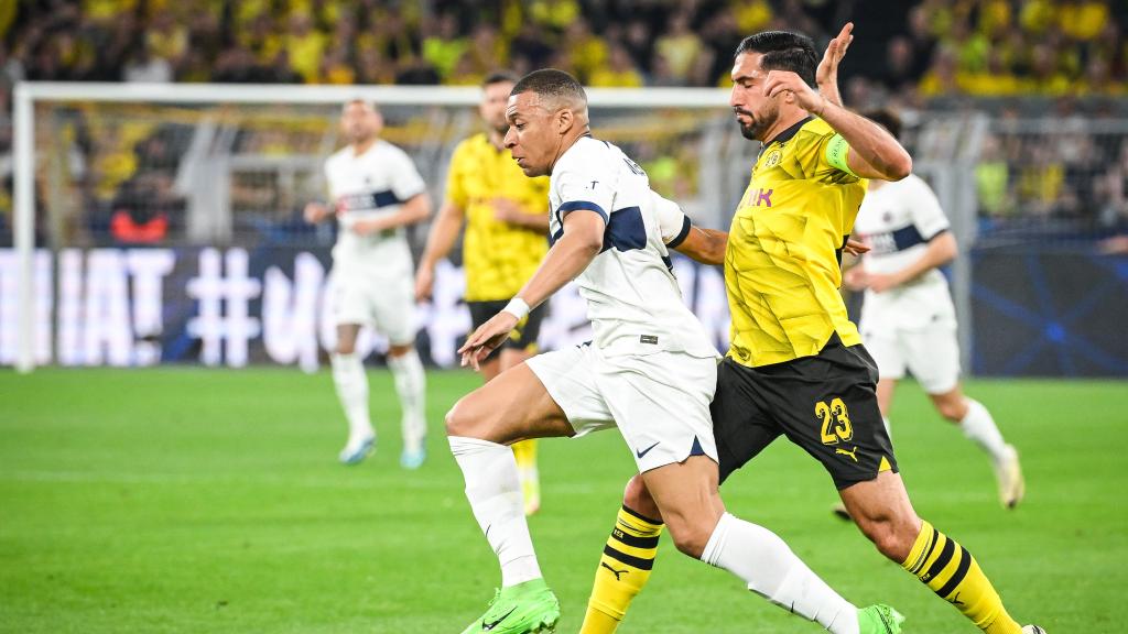 Mbappé, contra el Borussia Dortmund en la Champions League