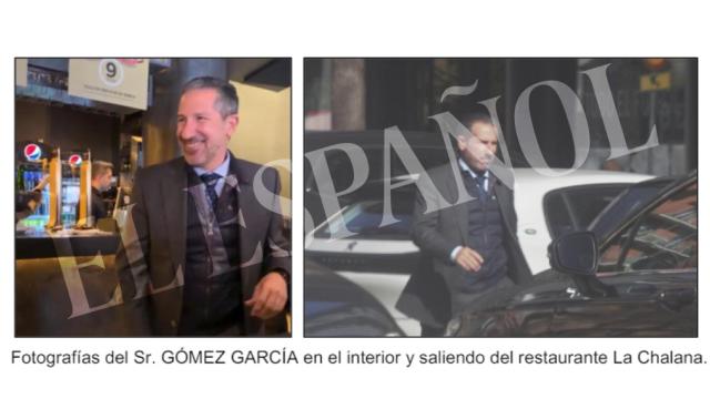 Gómez García, saliendo de La Chalana el 2 de febrero de 2023 tras reunirse con Koldo.