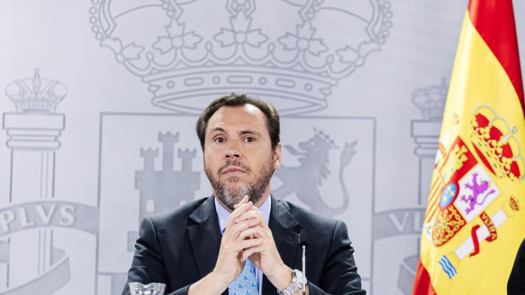 El ministro de Transportes, Óscar Puente, durante una rueda de prensa posterior a la reunión del Consejo de Ministros.