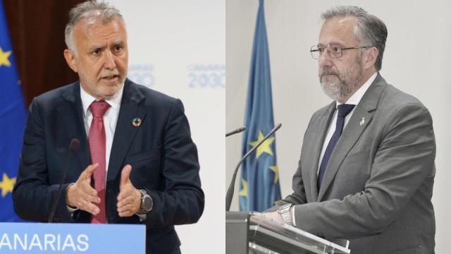 El ministro de Política Territorial, Ángel Víctor Torres, y el presidente de las Cortes, Carlos Pollán, en un montaje de EL ESPAÑOL.