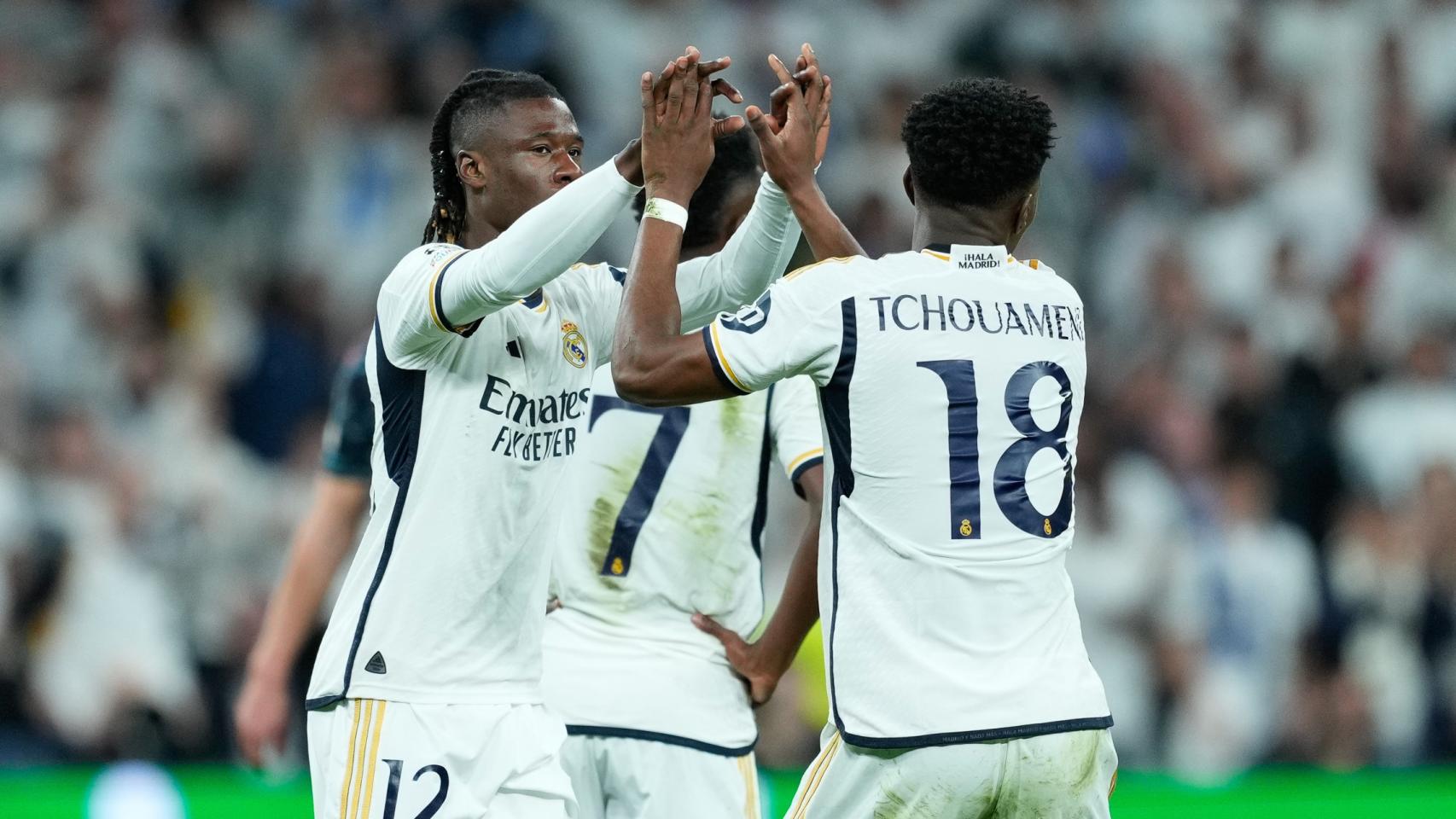 Camavinga y Tchouaméni, en un partido del Real Madrid