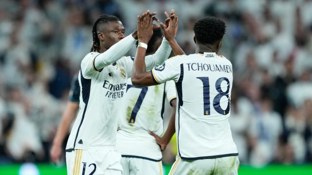 Camavinga y Tchouaméni, en un partido del Real Madrid