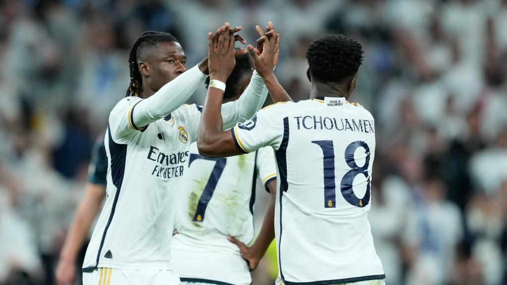 Camavinga y Tchouaméni, en un partido del Real Madrid