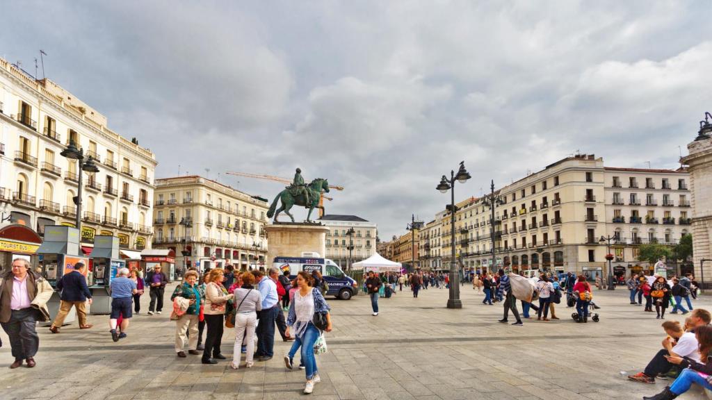 Plaza de la Puerta del Sol en el centro de Madrid.