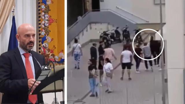 El subdelegado de Gobierno en Málaga y una captura del momento del tiroteo.