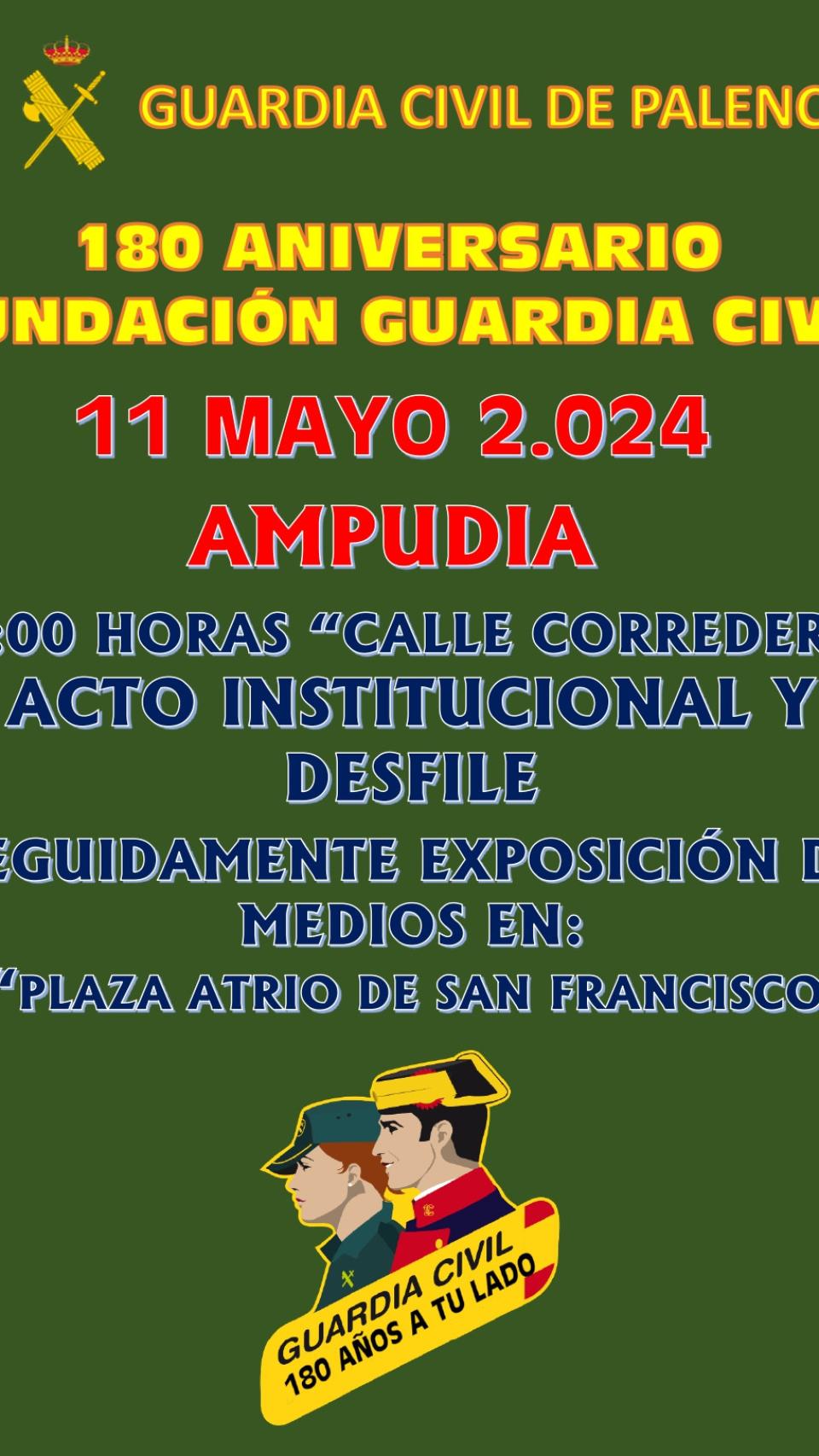 Cartel de los actos de la Guardia Civil