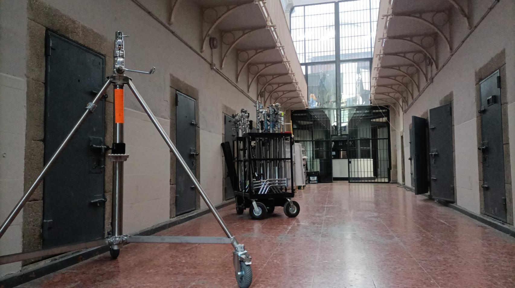 Rodaje de '4 estrellas' en el interior de la antigua cárcel de Segovia