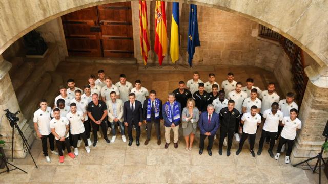 Recepción del Hércules en el Palacio de la Generalitat.