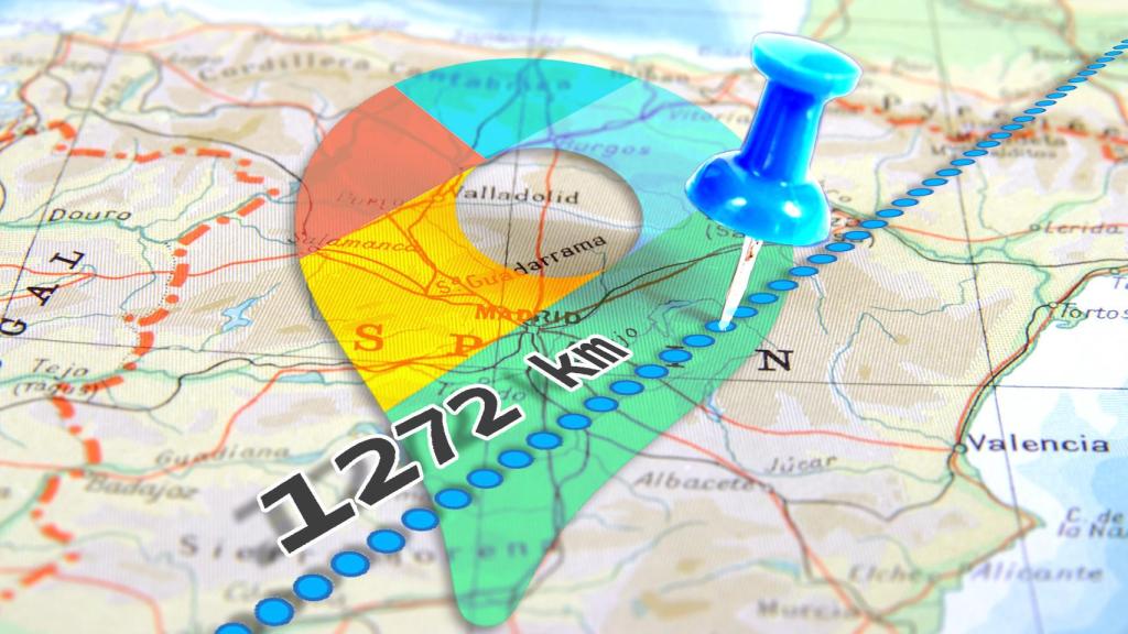El medidor de distancias de Google Maps