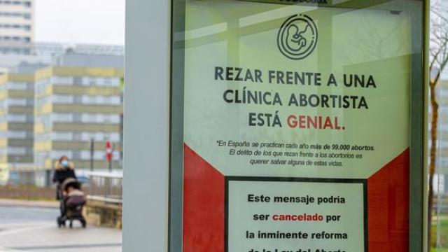 Cartel de una campaña contra las clínicas abortivas en Vitoria./