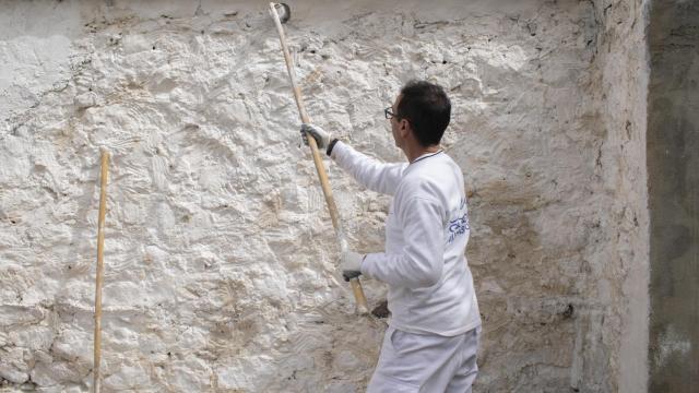 Ricardo Alderete, durante uno de los talleres de Aljez, en Rancho Rata.