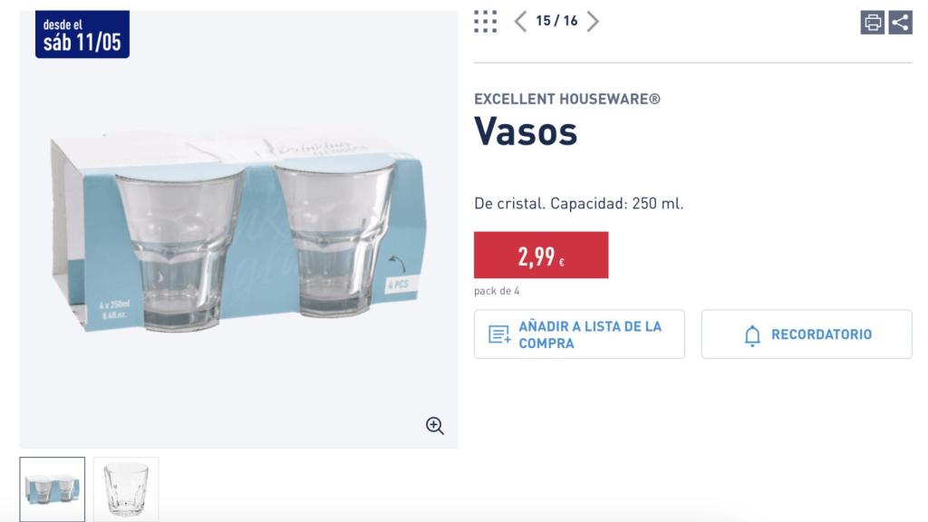 Pack de vasos.