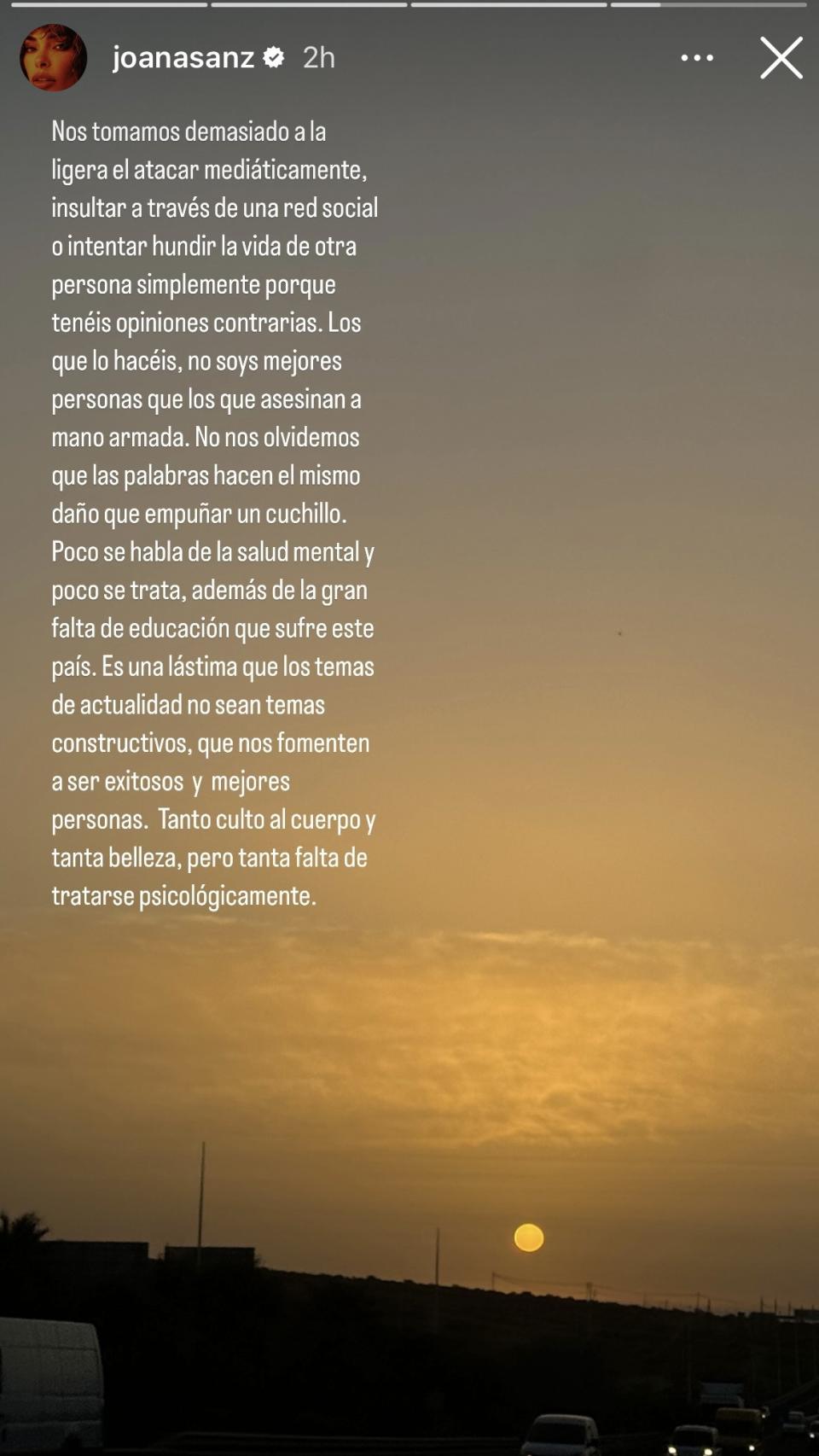 Joana Sanz, en una imagen de sus redes sociales.