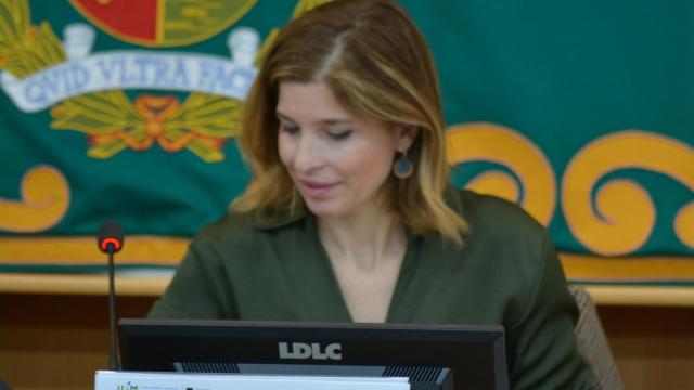 Hana Jalloul, número cuatro de la lista del PSOE a las elecciones europeas, este jueves en la Universidad Autónoma de Madrid.