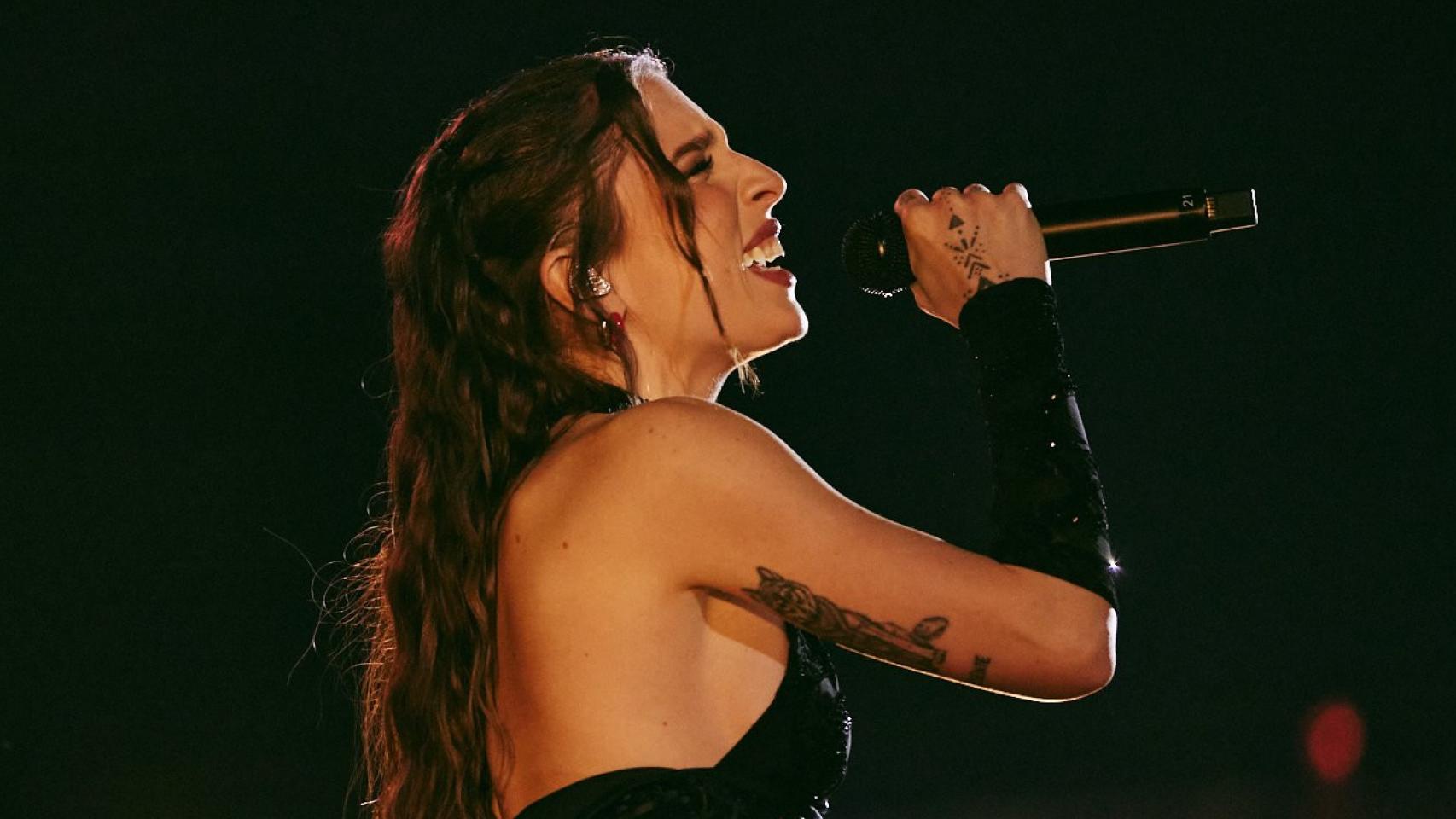 Angelina Mango, durante un ensayo en Eurovisión 2024 (EBU).