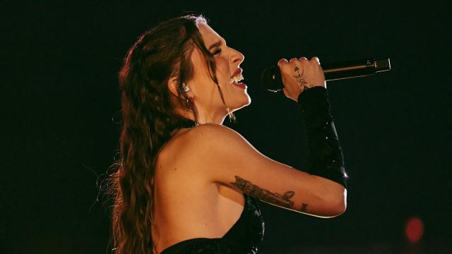 Angelina Mango, durante un ensayo en Eurovisión 2024 (EBU).