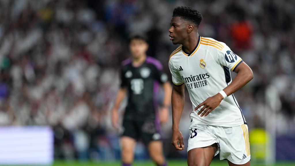 Tchouaméni, durante el partido contra el Bayern Múnich