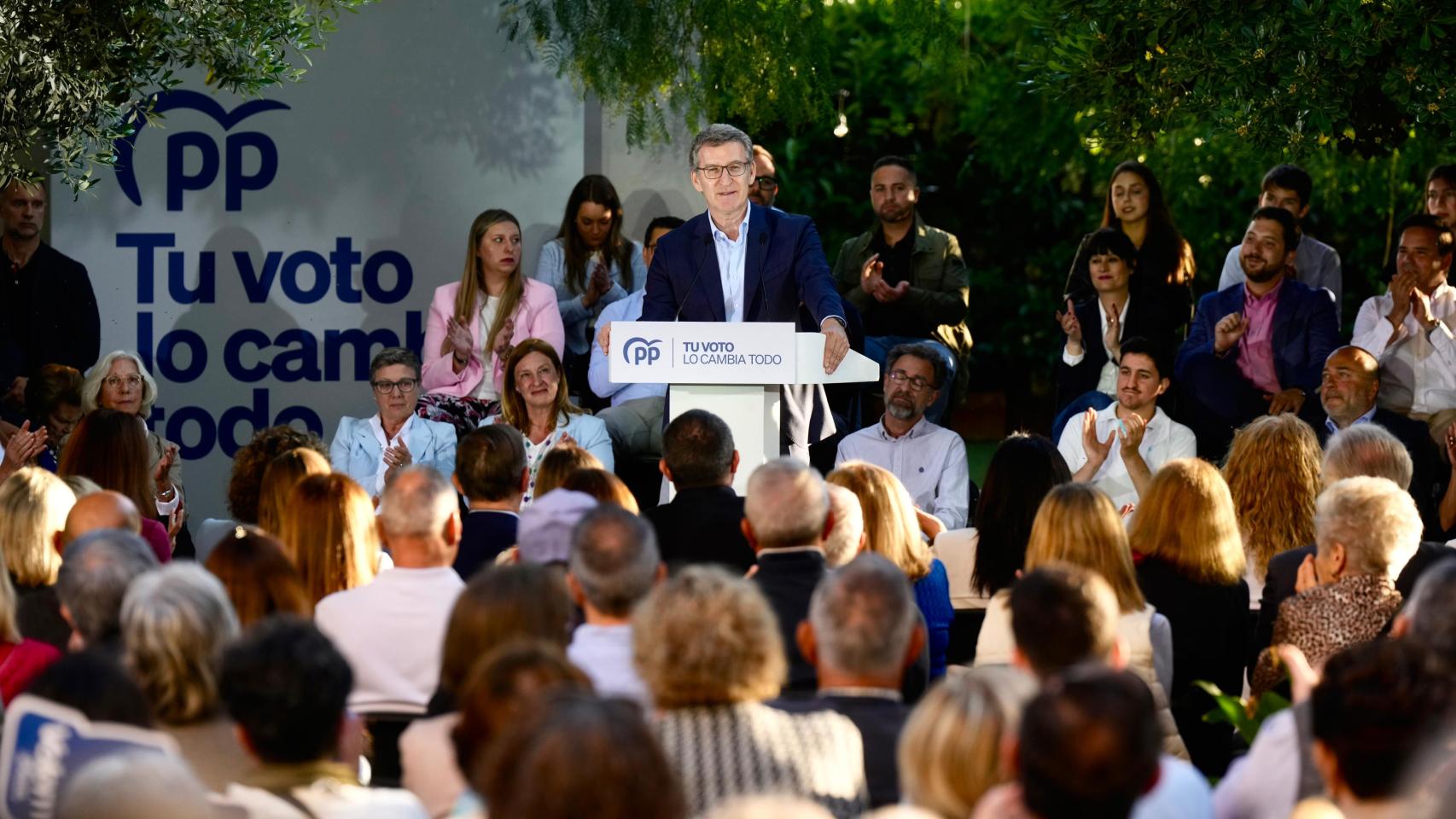 El líder del PP, Alberto Núñez Feijóo, este jueves en Tarragona.