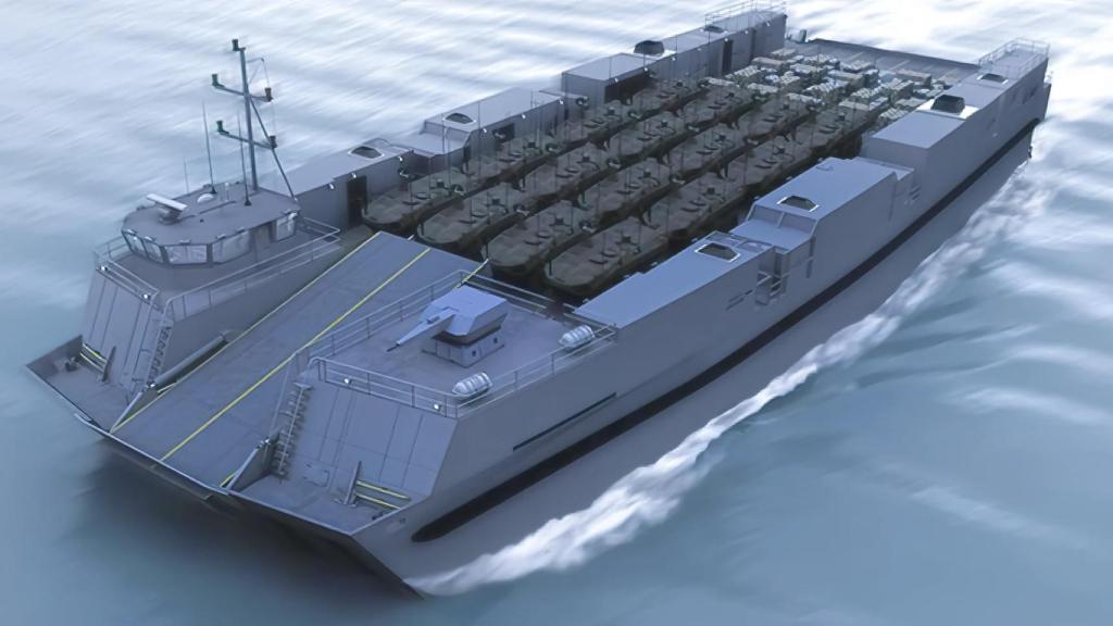 Diseño del buque SECAT cargado con vehículos ligeros